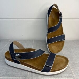 Aetrex Camilia Arch Support Sandals 42 Blue Leather Suede 10.5 - 11 EXCELLENT